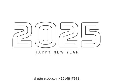 Feliz año Nuevo 2025 tipografía cubierta de calendario de Plantilla. Diseño de Vector para cartel, Anuncio, tarjeta de felicitación e invitación.