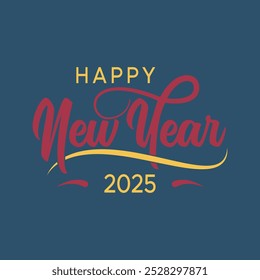 Happy New Year 2025 typography t-shirt Graphic design, Background design, 