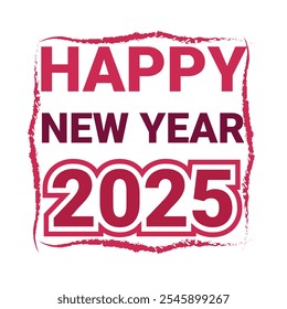 Happy new year 2025 typography design. 2025 new year text design