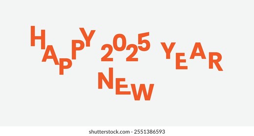 Feliz año Nuevo 2025 Tipografía. Año Nuevo Deseando tipografía Plantilla. Celebración del Nuevo Año.