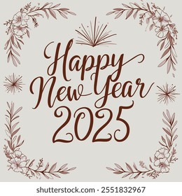 Happy New Year 2025 Typography