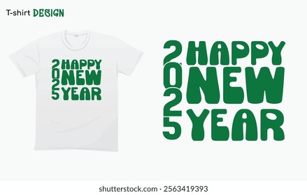 "Happy new year 2025". . Typography phrase. Welcome 2025. Happy new year 2025. For stickers, t-shirts,mugs, etc. Eps 10