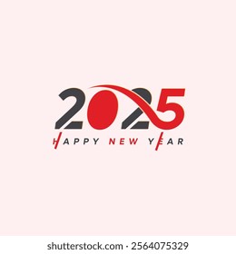 happy New year 2025 Typography Modern logo design