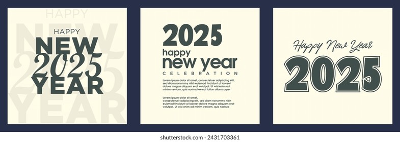 Happy New Year 2025 Vector Design. poster with unique concept. Premium design for greetings, banners, posters, calendars or social media posts.