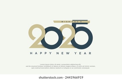 Happy New Year 2025. Vector design for poster, banner, greeting and new year 2025 celebration.
