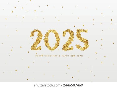 Feliz año nuevo 2025. Ilustración vectorial