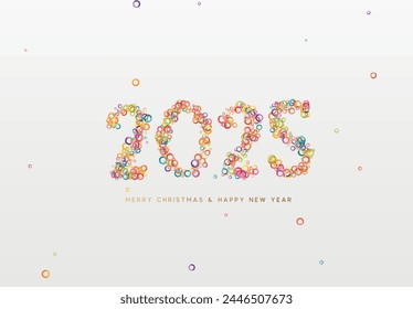 Feliz año nuevo 2025. Ilustración vectorial