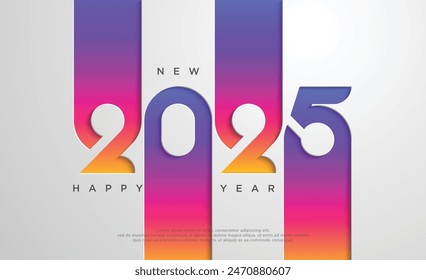 Happy new year 2025 vector. Premium colorful numbers with modern vector design for happy new year celebration. design for poster, banner, social media post greeting.