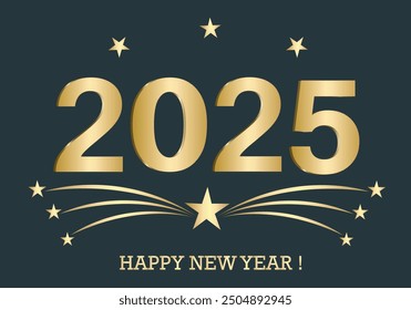 Happy New Year 2025. Vector background design for posters, banners, calendar and greetings. Vector illustration