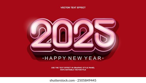 Feliz año Nuevo 2025 logotipo de Vector con letra de estilo atrevido. Colección Vector diseño número 2025 celebración