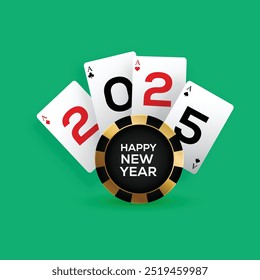 Feliz año nuevo 2025 Plantilla de Vector . Concepto de saludo para la celebración de año nuevo 2025