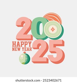 Feliz Ano Novo 2025 ilustração vetorial