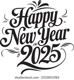 Happy New Year 2025 Vector 