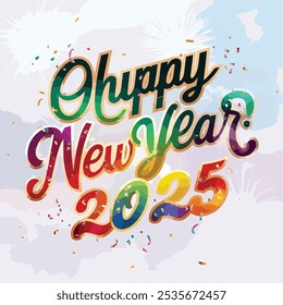 Happy New Year 2025 vector Illustration