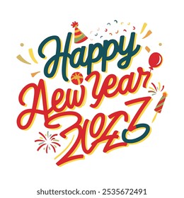 Happy New Year 2025 vector Illustration