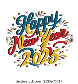 Happy New Year 2025 Vector Ilustration