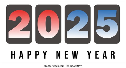 Happy New Year 2025 Vector Logo Template Eps Watch Mode