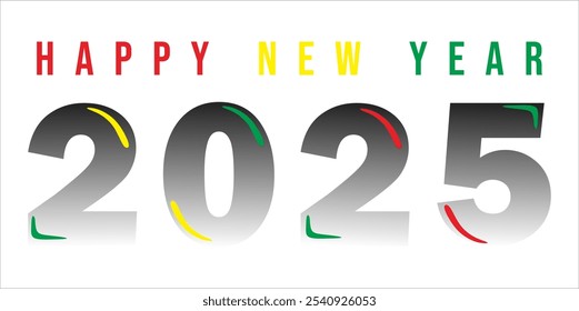 Feliz Año Nuevo 2025 Vector Logo Plantilla Eps Modo de color