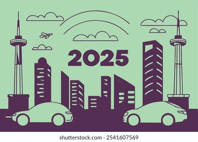 Feliz Año Nuevo 2025 – Ilustración vectorial.