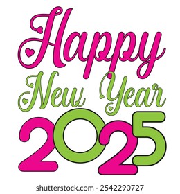 Happy new year 2025 vector illustration 