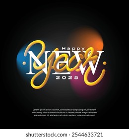 Happy New Year 2025 Vector Template