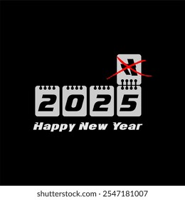 A happy new year 2025 vector ilustration