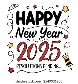 HAPPY NEW YEAR 2025 Vector Design