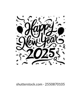 Happy New Year 2025 Vector Illustration