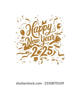 Feliz Año Nuevo 2025 Ilustración vectorial