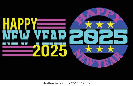 Happy new year 2025, vector design 