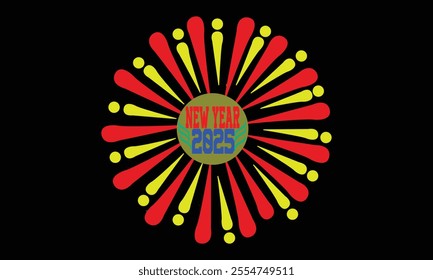 Happy new year 2025, vector design 
