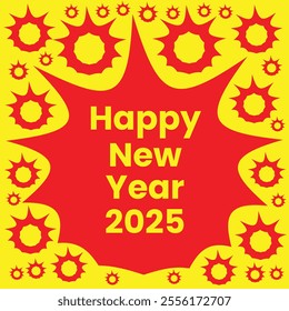 Happy New Year 2025 vector illustration design template