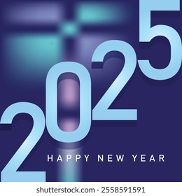 happy new year  2025 vector .  on purple blue background