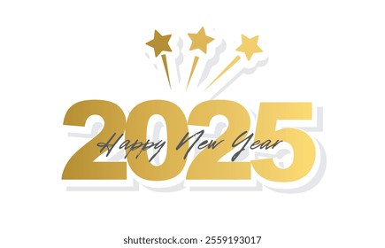 Happy New Year 2025, vector, icon, sticker.