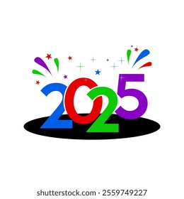 Happy new year 2025. Vector illustration of new year 2015 with fireworks.