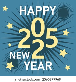 Happy New Year 2025 Vector Design