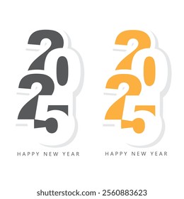 Happy New Year 2025, vector, icon, sticker.