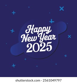 Happy New Year 2025 Vector Typography Design for Posters, Banners, Calendars, and Social Media