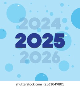 Happy New Year 2025 Vector Typography Design for Posters, Banners, Calendars, and Social Media