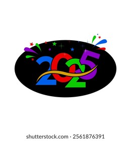 Happy New Year 2025. Vector illustration of the new year 2025.
