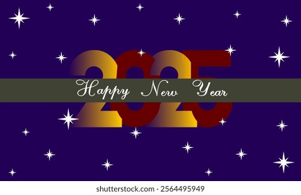 Happy new year 2025 vector banner design. 2025  Happy New Year card background or template