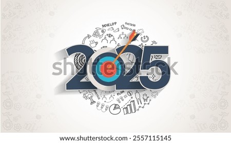 Happy new year 2025 vector design and happy new year 2025 goals