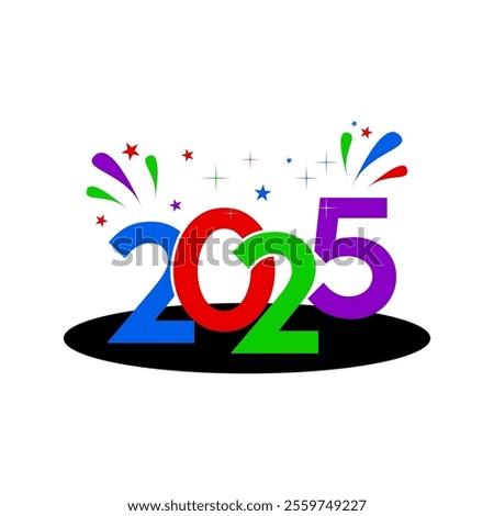Happy new year 2025. Vector illustration of new year 2015 with fireworks.