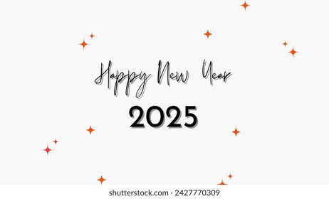 Happy New Year 2025 very amazing and magnificent script text hand lettering. Design template Celebration typography poster, banner or greeting card for Merry Christmas and happy new year. Vector