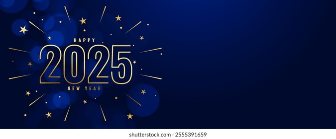 happy new year 2025 wallpaper with bursting stars vector