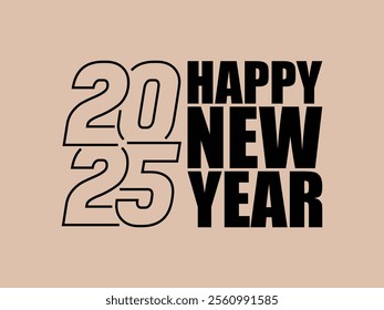 "Happy New year 2025" Welcome 2025, Hello 2025. Greeting Card Vector Eps 10