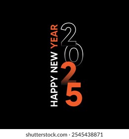 Happy new year 2025 wishing design post for instagram and facebook. Celebrate 2025 with bold and bright New Year design perfect for greetings and party invites.