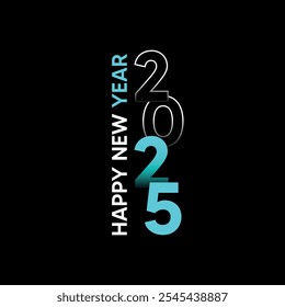 Happy new year 2025 wishing design post for instagram and facebook. Celebrate 2025 with Bold and unique New Year design perfect for greetings and party invites.