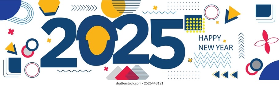 Happy New Year 2025.Calligraphy and dark background style Creative Greeting card banner for 2025.Latest Vector illustration. Unique design .