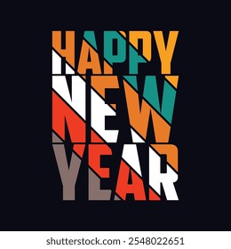 Happy New Year 2025,typography white t shirt design.